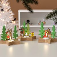 Cetakan Silikon Tempat Lilin Bintang Malaikat Rusa Pohon Natal, Cetakan Papan Sisipan Resin Plester DIY