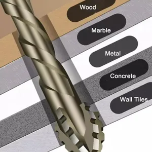 Four-Edged Serrations Drill <b>Bit</b> Set Drilling Tools for Glass Tile and Concrete 6/8/10/12mm Multifunction Drill <b>Bit</b> Set Tools - Product Image 2
