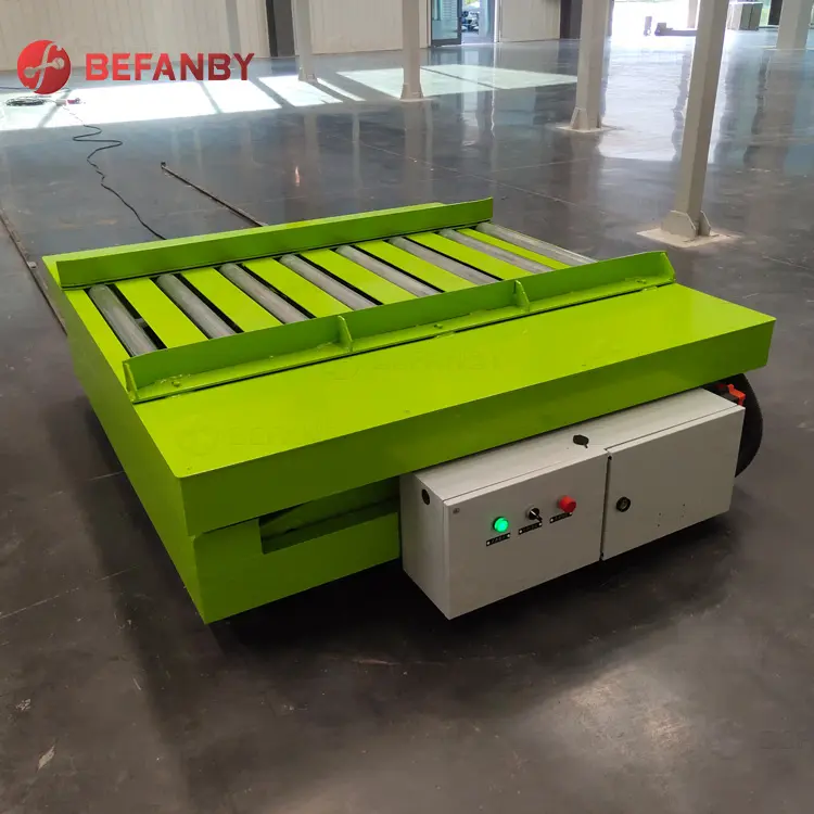 High performance customized tow cable electric flat cart with rail