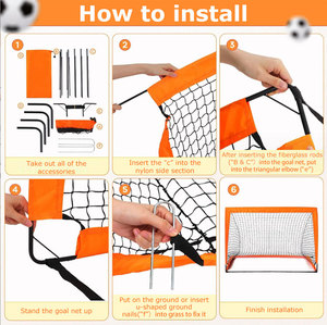 Red de Fútbol Portátil para Entrenamiento de Equipos de Fútbol Sala en el Patio Trasero, para Niños y Jóvenes - Product Image 4