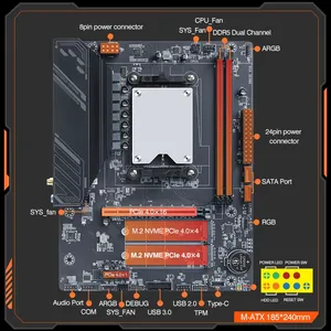ERYING AM5 Ryzen9 7945HX <span class=keywords><strong>DDR5</strong></span> RAM WIFI6E ARGB PCIe4.0 NVMEダブル<span class=keywords><strong>AMD</strong></span>マザーボードCPUコンボキットデスクトップSATAハードドライブ用 - Product Image 3
