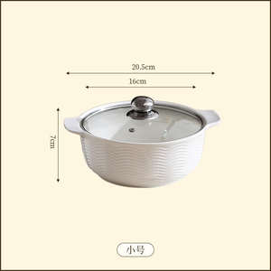 Grand ensemble de bols à soupe en céramique grande capacité, design double anse en verre, compatible gaz et induction, pour usage domestique intensif - Product Image 6