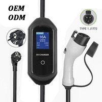 Nouvelle station de recharge portable EVSE de niveau 2, ignifuge UL94 V-0, contrôle par application, minuterie de retard, Type 1, 3,5 kW, 220-380 V pour véhicules électriques
