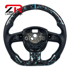 Volante Deportivo de Fibra de Carbono Forjado para Mejora Interior de Automóviles <span class=keywords><strong>Audi</strong></span> S5 RS5 S6 RS6 <span class=keywords><strong>A3</strong></span> A4 A5 S4 RS3 RS4 - Product Image 1