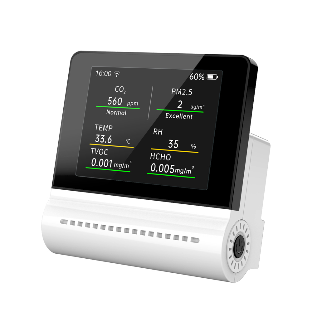 Измеритель Качества воздуха формальдегид PM2.5 CO2 tvoc инструмент для измерения температуры и влажности Высокоточный тестер с сенсорным экраном