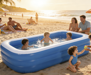 <span class=keywords><strong>Piscine</strong></span> gonflable en PVC pour enfants, non toxique, antidérapante, écologique, pour usage familial/intérieur/extérieur, divertissement estival rafraîchissant, rapide à monter - Product Image 3