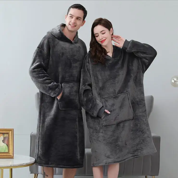 Pigiama invernale in peluche caldo e confortevole maglione addensato pigiama coppia Homewear Robe