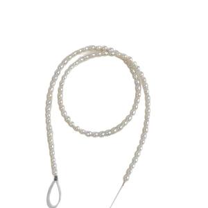 Collier en perles de millet en perles d'eau douce naturelles faites à la main, matériaux semi-finis blancs, accessoires de bijoux - Product Image 5