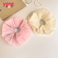 Scrunchie Rambut Lipit Mewah Terbaru untuk Wanita Gaya Korea Lapis Ganda Ukuran Besar Aksesoris Rambut Modis