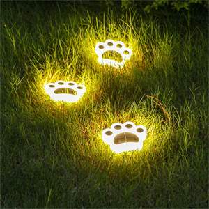 Nouveau Design Creative Cat Paw Foot Print Lights extérieur escalier voie cour étanche ip67 led lampe de jardin à énergie solaire - Product Image 1