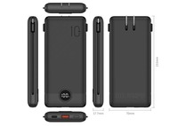 Câble de banque d'alimentation intégré 2 en 1 câble type-c/câble micro 10000mah banque d'alimentation/prise ca chargeur Portable