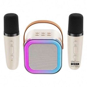 Mini <b>Wireless</b> <b>Microphone</b> and <b>Bluetooth</b> Speaker for Kids - Custom Karaoke Home Audio System - Product Image 1