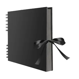 80 Pages noires Mémoire Livres Bricolage Photo Albums Scrapbook Couverture Kraft Album Pour Mariage Bébé Cadeaux D'anniversaire Mémoire Livres