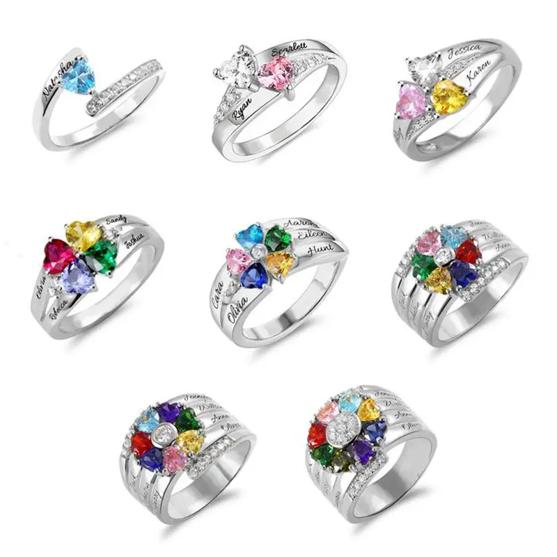 New Creative Fashion Micro Inset Zircon Ring Female Mother'S Day Gift Diy Ring Hand Jewelry