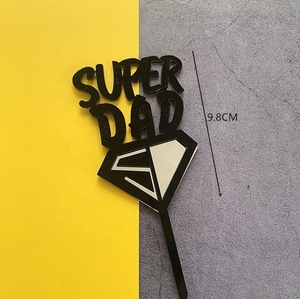 Acrílico Super papá Topper de la torta de día de padre <span class=keywords><strong>feliz</strong></span> pastel Topper mejor papá padre cumpleaños Cupcake Topper fiesta decoraciones de la torta pastel de - Product Image 2