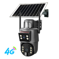 Caméra de sécurité PTZ sans fil 4G LTE COSFLOW à double objectif 6K, alimentée par énergie solaire, avec suivi de mouvement humain, audio bidirectionnel, application V380 Pro, vision nocturne