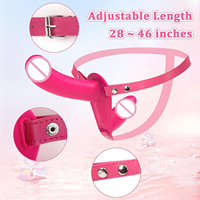 Damen-Fernbedienungs-USB-Lade-Doppelvibrator aus Silikon für Lederhosen mit 10 Vibrationsstufen für lesbische Paare