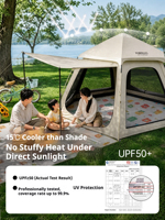 Tente de camping pliable portable, tente automatique 2-en-1 imperméable et épaissie pour le camping en plein air