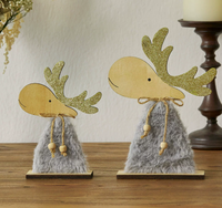 Ornements de wapiti en bois de Noël Ornements de fenêtre Cadeaux Décorations de renne de Noël
