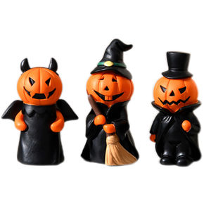 2025 nouveau Halloween sorcière diable Gentleman citrouille résine Figurines bureau décor ensemble 3 Pack pour la fête de famille - Product Image 1