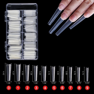 MyBeautyNails – Ongles artificiels transparents <span class=keywords><strong>XXL</strong></span> 3XL extra longs, non-courbés, avec logo personnalisé, couvrance complète ou demi-couvrance - Product Image 1
