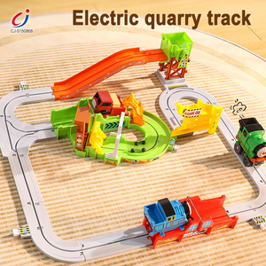 Ensemble de jeu d'aventure automobile Chengji : Jouets de piste de course, voitures d'ingénierie électriques, jouets de piste de train à vapeur électrique de dessin animé - Product Image 2