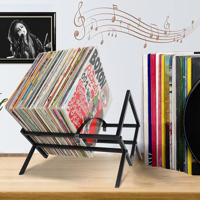 Custom Simple Assembly Vinyl Record Storage Book Stand Metal Record Albums Player Holder