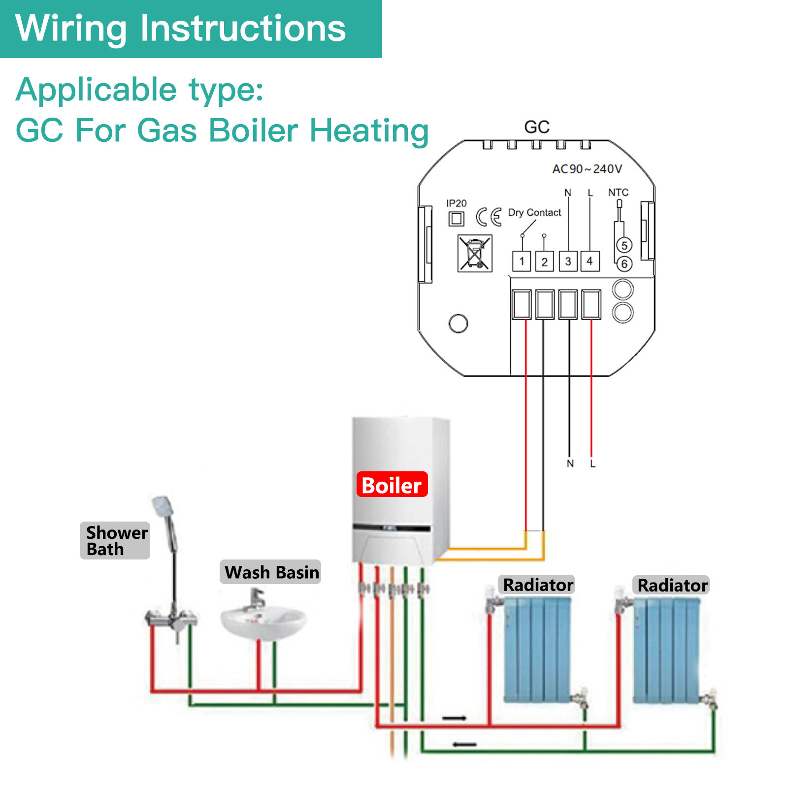 Zigbee  GC water/gas boiler 5A White