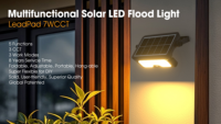 Nueva Lámpara Solar de Trabajo Portátil 5 en 1 de 900lm con Soporte de 360° y 60 Horas de Duración, Ultrafina para Camping, Taller y Jardín