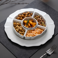 Assiette et plateau de voyage en porcelaine fine de haute qualité au design mignon pour hôtel, combinaison créative pour desserts et bonbons