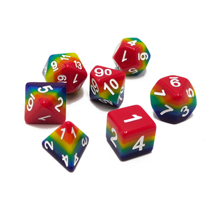 <span class=keywords><strong>Jeu</strong></span> de dés à 12 faces faits à la main, personnalisés, complets (D4, D6, D8, D10, D12, D20), dés polyédriques en résine à noyau liquide et bords nettoyés - Product Image 3
