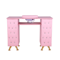 Table de Manucure Rose Chaude Vente pour Salon de Beauté, Station Spa avec Tiroirs pour Onglerie