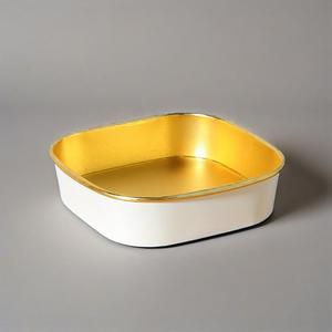 Personnalisé Rectangle Carré Feuille d'Argent Fast Food Papier Bol Déjeuner Emballage Alimentaire Conteneurs Salade Papier Bol Avec Couvercle Couvercle - Product Image 3