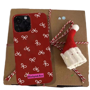 Vente en gros <span class=keywords><strong>de</strong></span> nouveaux produits <span class=keywords><strong>Coque</strong></span> <span class=keywords><strong>de</strong></span> téléphone en TPU à texture gelée rouge <span class=keywords><strong>Coque</strong></span> étanche rose BOW Ins soyeuse et lisse pour modèles 14 15 16 - Product Image 1