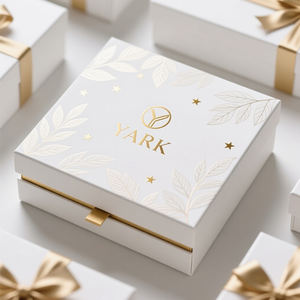 Caja de Cartón Reciclada con Logotipo de Marca Impreso Personalizado, Caja de Papel con Tapa y Base con Estampado en Lámina Dorada para Productos de Belleza y Cuidado de la Piel - Product Image 1