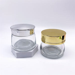 Vente en gros de pots en verre sphériques transparents vides, contenants en verre ronds transparents avec couvercles 50 ml 100 ml pour l'emballage cosmétique - Product Image 1