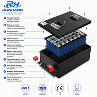 Batterie LiFePO4 intelligente BMS 12V/24V/25.6V 50Ah/120Ah/240Ah/260Ah/314Ah avec application Bluetooth et boîtier en acier robuste pour camping-car et stationnement