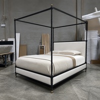 Lit à baldaquin en tissu, lit capitonné de luxe, lit king-size ou queen-size, hôtel, villa, sur mesure, vente en gros