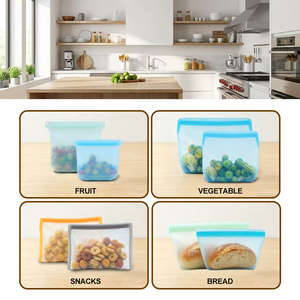 Bolsa de Silicona para Alimentos, Apta para Microondas y Congelador, Reutilizable, para Sándwiches, Refrigerador, Cocción Sous Vide, Proveedor de Fábrica - Product Image 4