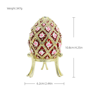 SHINNYGIFTS Luxury Wedding Favors: Rose-Patterned Egg Decorative <strong>Box</strong> <strong>Russian</strong> Matryoshka-Style Egg Ornament Storage <strong>Box</strong> - Product Image 5