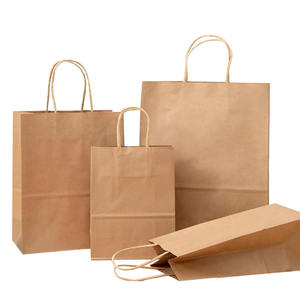 Bolsas de Regalo Ecológicas Personalizadas de Papel Kraft Pequeño con Asas de Cuero Marrón, Diseño Gratuito, Venta al Por Mayor Disponible - Product Image 5