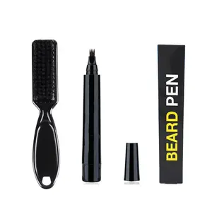 De gros noir et brun barbe-Kit de remplissage pour barbe hommes, stylo à barbe étanche et durable, longue durée, 2021