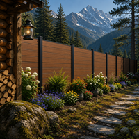 Panneaux de clôture composites WPC conformes aux normes canadiennes, cadre en aluminium, grain de bois, pour jardin extérieur, 6 pieds