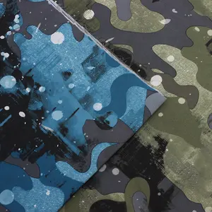 Stocklot Polyester Camouflage Patroon Taft Print Stof Voor Kleding