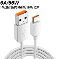 1M/2M/3M/5M/8M/10M/12M 66W 6A USB Type C Câble de charge rapide pour Samsung Huawei Xiaomi Mi Phone CCTV Camera
