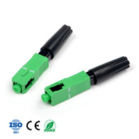 FAC UPC APC Conector de prepulido rápido Montaje rápido de fibra óptica Conector rápido SC Uso repetido SC PC Ftth Azul Verde OEM