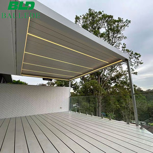 <strong>Outdoor</strong> Aluminum Pergola Waterproof Louvered Roof Gazebo Motorized with Adjustable Roof for Patio, <strong>Garden</strong>, Terrace, Poolside - Product Image 5