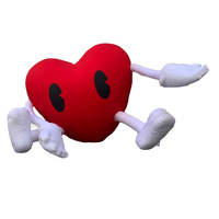 Ballons gonflables rouges en forme de coeur d'amour de décoration de mariage personnalisée avec lumière LED Publicité géante à l'extérieur et à l'intérieur utilisant