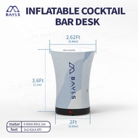 Hava Geçirmez Şişme Masa Mini Taşınabilir Ayakta Çalışma Mobilyası Açık Hava LED Işıklı Yüksek Masa Hava Koşullarına Dayanıklı Kolay Kurulum
