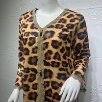 À la mode marron imprimé léopard turquie Abaya perceuse chaude femmes longue moyen-orient mode arabe robe femmes musulmanes Abaya dubaï